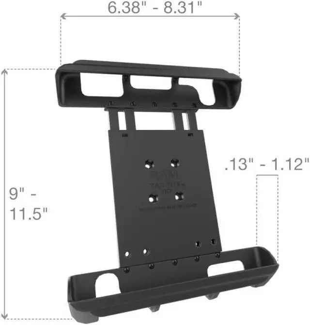 Alt view image 4 of 4 - RAM Mounts RAM-HOL-TAB8U Tab-Tite Tablet Holder for Apple iPad Pro 9.7 with Case + More Compatible with RAM B 1" and C 1.5" Size Round Ball Bases