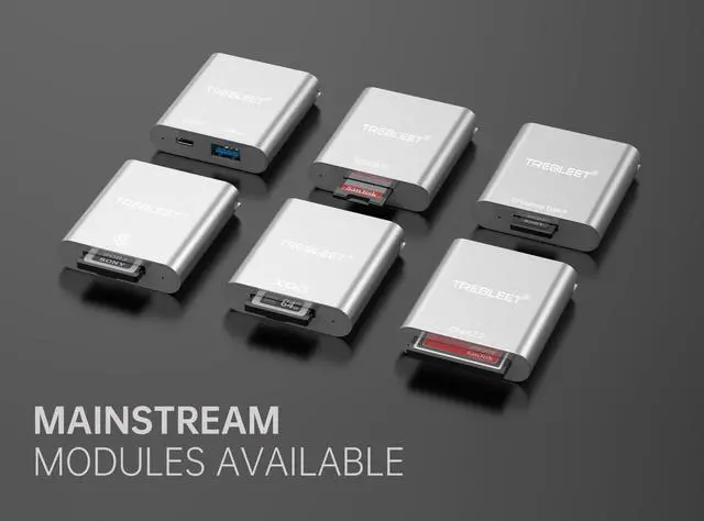 Alt view image 5 of 5 - CFexpress Type B Card Reader & TREBLEET Workflow Station, USB 3.1 Gen 2 10Gbps, Mini Portable Aluminum External Case, Support Android/Windows/Mac OS