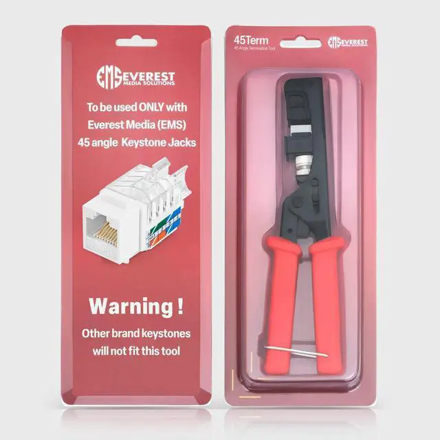 Alt view image 2 of 5 - Everest Media Solutions Bundle  2 Items: 45Term - Speed Termination Tool + 20 Pack of RJ45 CAT6A UTP Keystone Jacks - Black