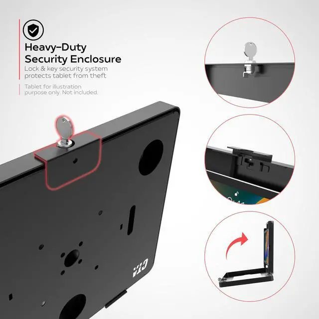 Alt view image 5 of 5 - Anti-Theft Kiosk Stand  CTA Secure Enclosure Desk Mount with Printer Shelf Compartment for Retail Pos, Ordering Screens for iPad 11th Gen (A16) - iPad Air 11" - Pro 11" & More - Black (PAD-PARAFPDM)