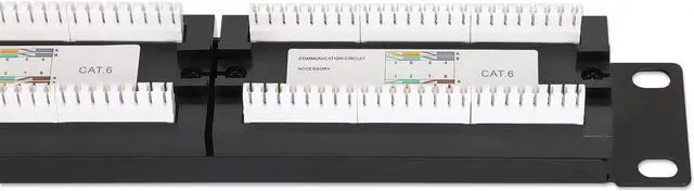 Alt view image 3 of 5 - MANHATTAN 24-Port Network Patch Panel Cat-6  1U UL Listed - Rackmount Wall Mount  Cable Management Bar  Rack Mount Hardware - Installer Grade 3µ Gold Plated Contacts - Lifetime Mfg Warranty 720786