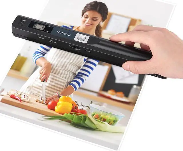 Alt view image 2 of 5 - MUNBYN Portable Scanner, Photo Scanner for A4 Documents Pictures Pages Texts in 900 Dpi and 10.5 x 1.6 x 1.2 Hard Travel Case for Iscan