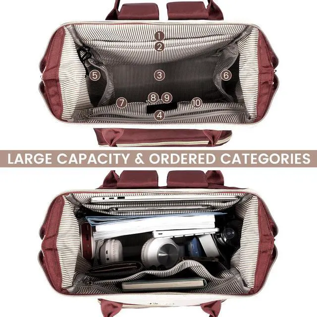 Alt view image 2 of 5 - LOVEVOOK Laptop Backpack for Women, 15.6 Inch Work Business Backpacks Purse with USB Port, Large Capacity Nurse Bag College Bookbag for School, Waterproof Casual Daypack for Travel