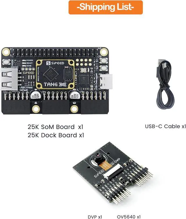 Alt view image 2 of 5 - Sipeed Tang Primer 25K GW5A FPGA Development Board, 64Mbits Linux RISCV Single Board Computer, with MIPI 2.5Gbps Ethernet PMOD Port for FPGA Education, Support SDRAM HDMI Camera Module (Camera Bundle)