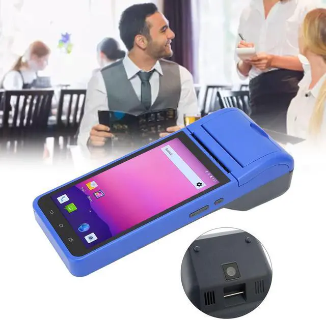 Alt view image 4 of 5 - Handheld POS Machine, 1280 X 720 HD Screen Thermal Printing Auto Focusing Receipt Printer Portable Smart Mobile POS Terminal Payment Kit Ordering Machine(US)