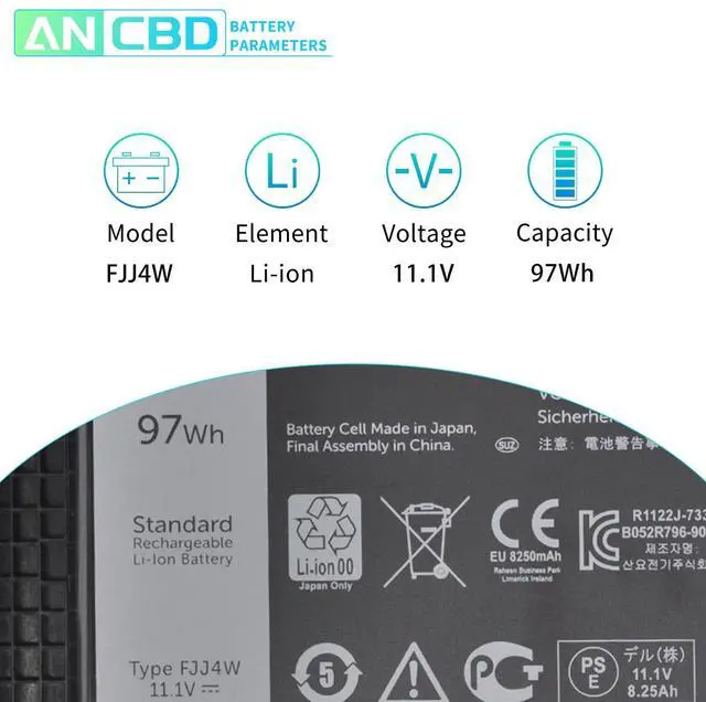 Alt view image 2 of 5 - New Laptop FV993 FJJ4W Battery for Dell Precision M4600 M4700 M4800 M6600 M6700 M6800 Series Battery Fits Type KJ321 R7PND RY6WH 7DWMT JHYP2 K4RDX PG6RC 0TN1K5 T3NT1 V7M28 H1MNH N71FM 11.1V/97Wh