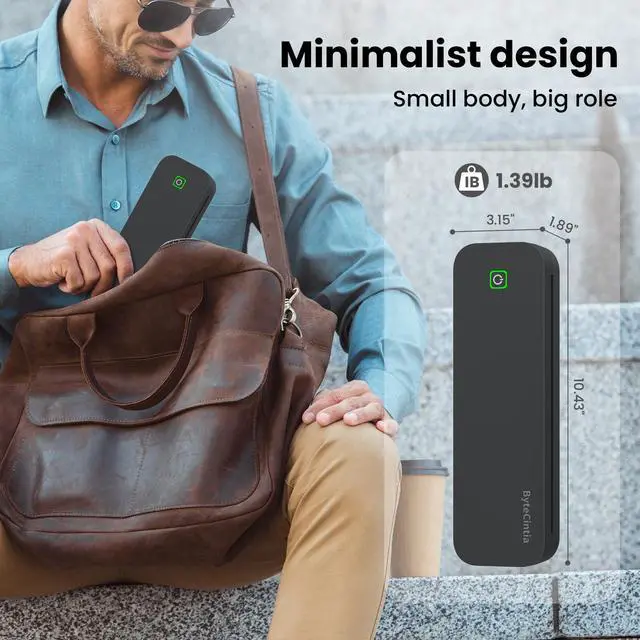 Alt view image 2 of 5 - ByteCintia Portable Printer for Travel, Bluetooth Thermal Printer Supports 8.5 x 11 Inch US Letter Size, Compatible with Android and iOS & Laptop Inkless Mobile for Office, Car, School