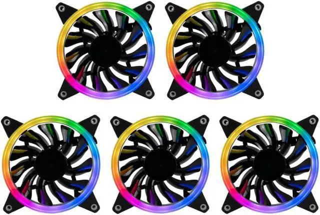 Main image of Empowered PC 5-Pack Halo High Performance Quiet ARGB CPU Cooling Fans (600-2000rpm PWM, Daisy-Chainable, 2.6mm H2O Pressure & 56CFM Airflow @36dBA, 3-Pin, 25 x 120mm, 3yr Warranty)