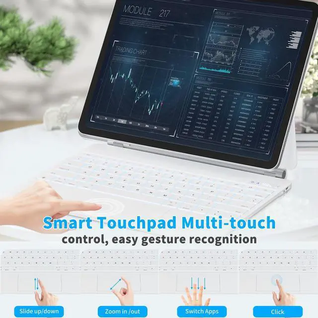 Alt view image 5 of 5 - Emoonland Keyboard Case for iPad Air 13 inch (M3 2025 / M2 2024) and iPad Pro 12.9 inch 6th/5th/4th/3rd Gen, Magic Keyboard iPad Pro 12.9 Magnetic Case with Multi-Touch Trackpad, 7 Colors Backlit