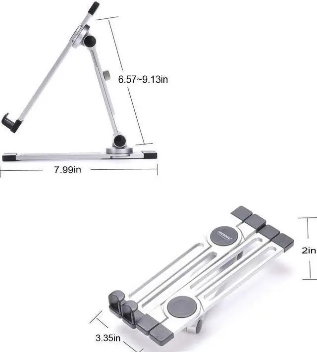 Alt view image 4 of 5 - FUZADEL Portable Fold-Up Travel Stand Aluminum, Universal Tablet Stand Holder Foldable Multi-Angle Adjustable Stand for Tablet/Phone/Notebook/Tablet Holder for Surface Notebook Monitor Stand