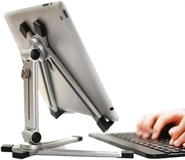 Alt view image 5 of 5 - FUZADEL Portable Fold-Up Travel Stand Aluminum, Universal Tablet Stand Holder Foldable Multi-Angle Adjustable Stand for Tablet/Phone/Notebook/Tablet Holder for Surface Notebook Monitor Stand