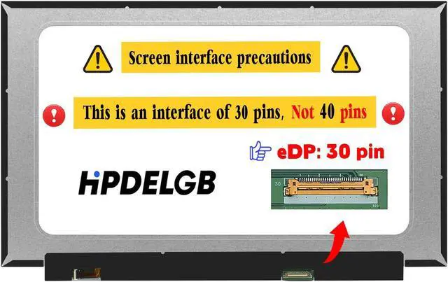 Alt view image 2 of 5 - HPDELGB Replacement for HP 15-DY 15-DY1091WM 1F8Z8UA 15-DY2792WM 7Z899UA 15-DY1078NR 15-DY2078NR 15-DY1086NR 15-DY0008CA 15-DY2791WM L63568-001 M14027-001 30pin Non-Touch HD LCD Screen Display Panel