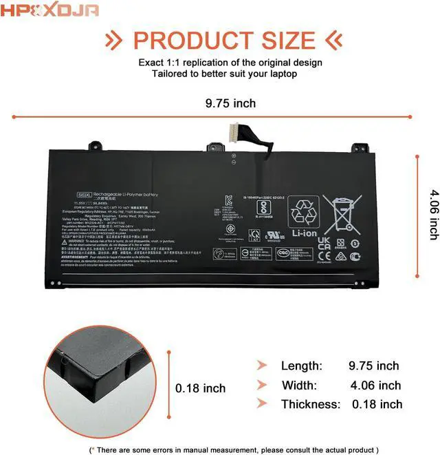Alt view image 4 of 5 - HPXXDJA SI03XL Laptop Battery Compatible with HP Chromebook x360 14C-CC 14C-cc0000nb 14C-cc0013dx 14C-cc0047nr Series Laptop HSTNN-OB1V M12329-AC1 3ICP4/77/92 M12585-05 M12585-005 M02027-005