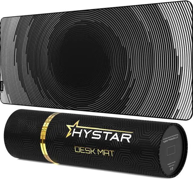 Main image of Hystar® Extended Gaming Mouse Pad | XXL 36" x 16" | 5mm Thick, Waterproof Surface, Smooth Polyester Fabric, and Natural Rubber Base | Abyss