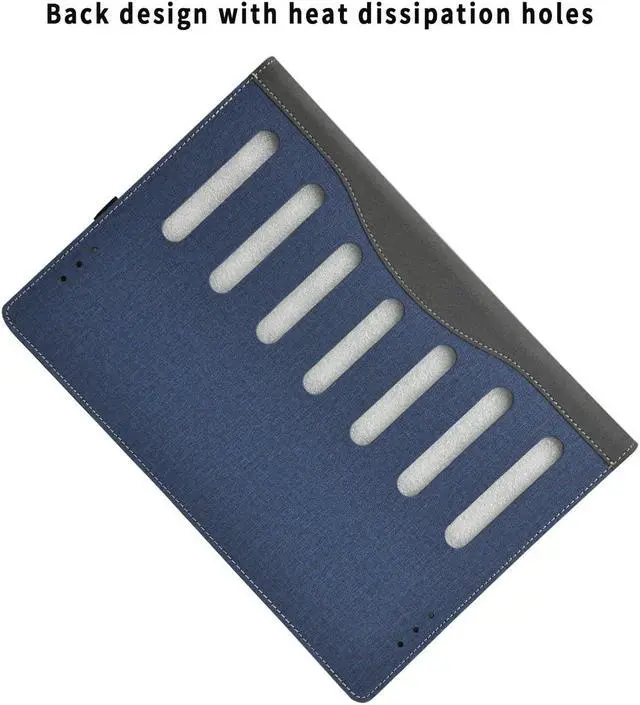 Alt view image 3 of 5 - 2023 Laptop Case Cover for 14-inch Lenovo IdeaPad Flex 5 14ALC7 14IAU7 14IRU8 14ABR8 Notebook Sleeve,PU Leather 2 in 1 Laptop Protective Bag with Pen Holder and Heat Dissipation Hole (Dark Blue)