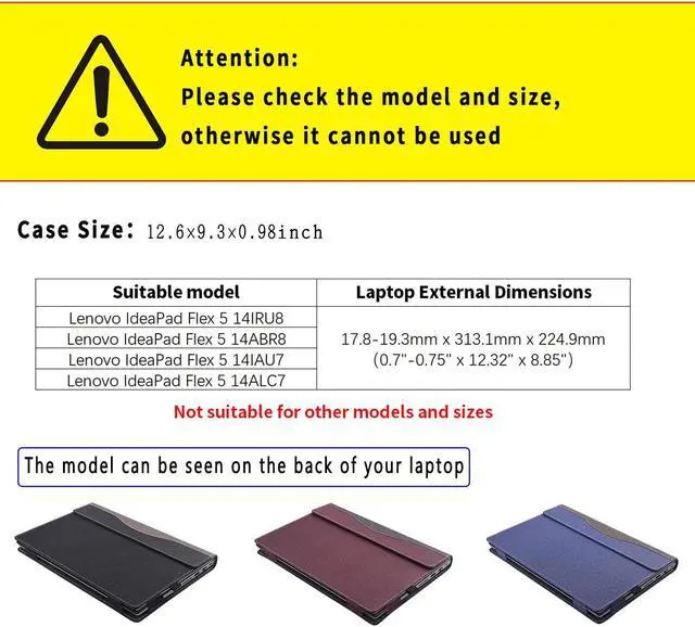 Alt view image 2 of 5 - 2023 Laptop Case Cover for 14-inch Lenovo IdeaPad Flex 5 14ALC7 14IAU7 14IRU8 14ABR8 Notebook Sleeve,PU Leather 2 in 1 Laptop Protective Bag with Pen Holder and Heat Dissipation Hole (Dark Blue)