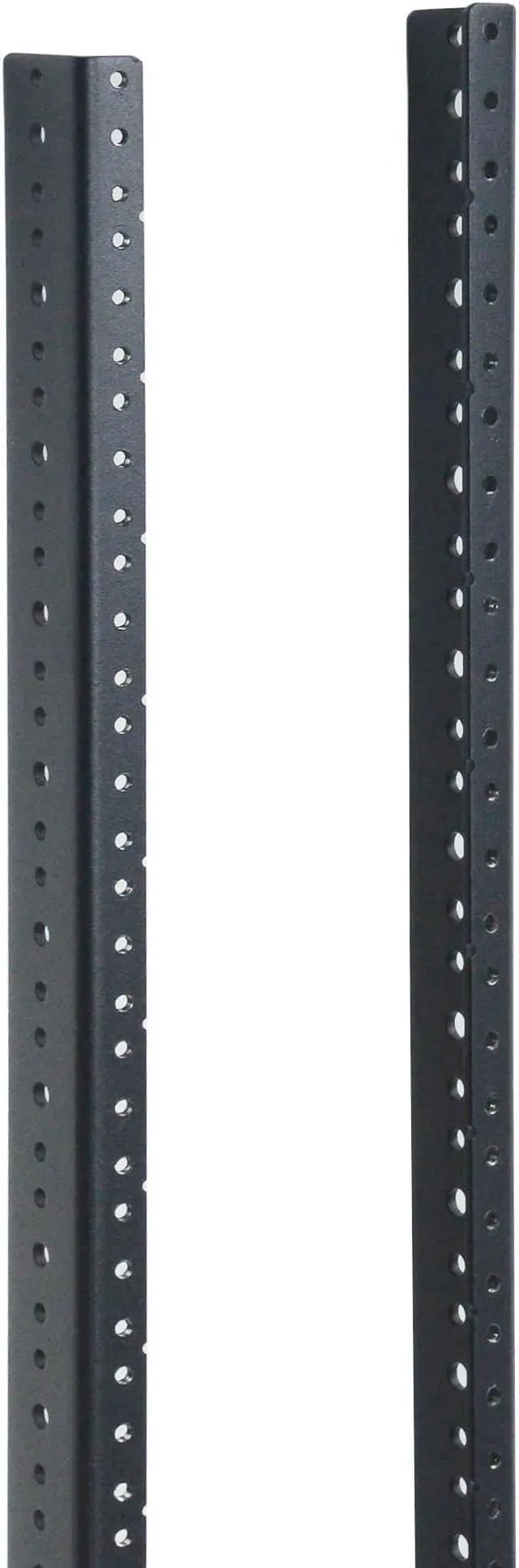 Main image of RIVECO 16U Rack Rails 2 PCS, 3.0 mm Thickness Steel Tapered Holes Horizontal & Vertical Rack Mount Rails for Recording & Network Wooden Cabinet Mounting, 10/32 Screws Included