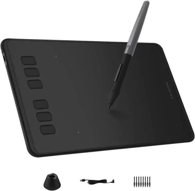 Main image of HUION Inspiroy H640P Drawing Tablet, 6x4 inch Digital Art with Battery-Free Stylus, 8192 Pen Pressure, 6 Hot Keys, Graphics Tablet for Drawing, Writing, Design, Teaching, Work with Mac, PC & Mobile