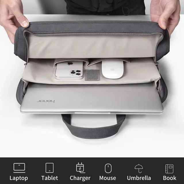 Alt view image 3 of 5 - TAIKESEN Protective Sleeve Case Bag Compatible with MacBook Pro 16 Inch, 15.6 inch, HP, Dell, Acer Aspire, Asus Notebook, Computer Bag with Shoulder Strap,Pocket,Handle, Gray