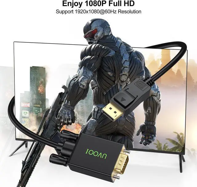 Alt view image 2 of 5 - UVOOIdirect DisplayPort to VGA Cable 6FT 5-Pack, Display Port DP to VGA Cable Adapter Cord Gold-Plated Compatible for Dell, HP Lenovo, ASUS and More