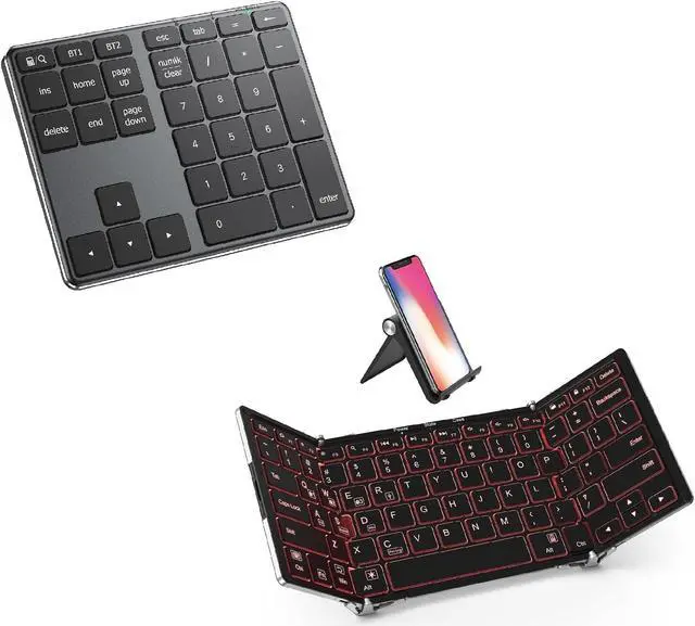 Main image of iClever Number Pad, Aluminum Wireless Number Pad for Multi Devices, USB-C Rechargeable, External 34-Keys Bluetooth Keyboard for Data Entry, Compatible for Laptop, Mac, iMac, Tablet, PC Desktop