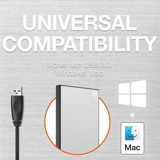 Alt view image 4 of 5 - Seagate One Touch 2TB External Hard Drive HDD - Silver USB 3.0 for PC Laptop and Mac, 1 year MylioCreate, 4 Months Adobe Creative Cloud Photography Plan (STKB2000401)