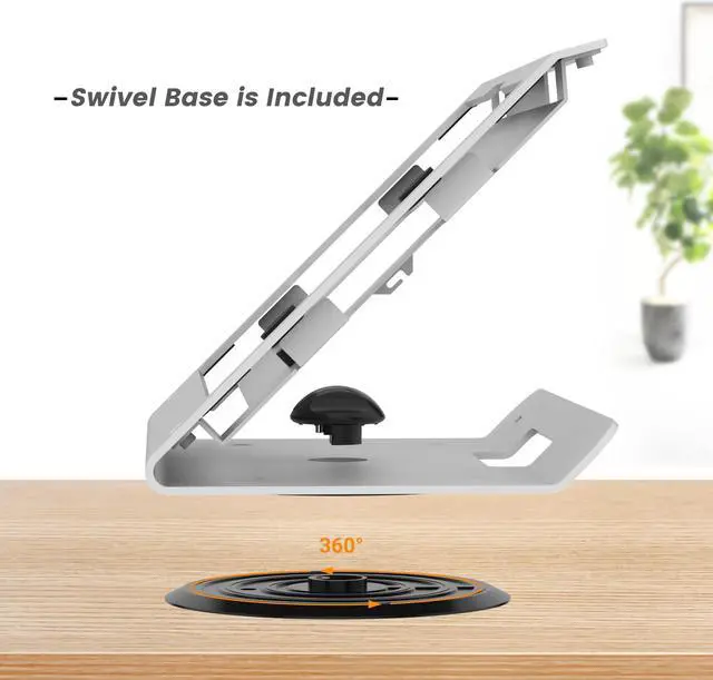 Alt view image 4 of 5 - Beelta Tablet POS Stand - Heavy Duty Steel Kiosk Stand with 360° Swivel Base Anti-Theft Compatible with 10.9" iPad 10th, Pro 11" 1 2 3 4, Air 4 5, Air 11", iPad 11"(A16) - BSC102WA