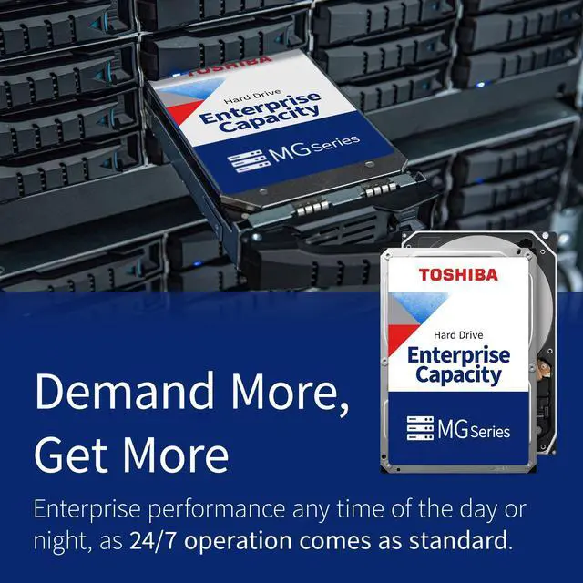 Alt view image 3 of 5 - Toshiba 22TB Enterprise Internal Hard Drive - MG Series 3.5" SATA HDD for Server, Storage, 24/7 Operation, Hyperscale, Cloud (MG10AFA22TE)