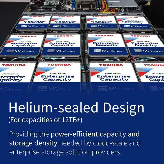 Alt view image 4 of 5 - Toshiba 22TB Enterprise Internal Hard Drive - MG Series 3.5" SATA HDD for Server, Storage, 24/7 Operation, Hyperscale, Cloud (MG10AFA22TE)
