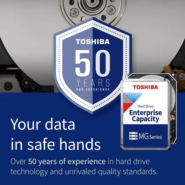 Alt view image 5 of 5 - Toshiba 22TB Enterprise Internal Hard Drive - MG Series 3.5" SATA HDD for Server, Storage, 24/7 Operation, Hyperscale, Cloud (MG10AFA22TE)