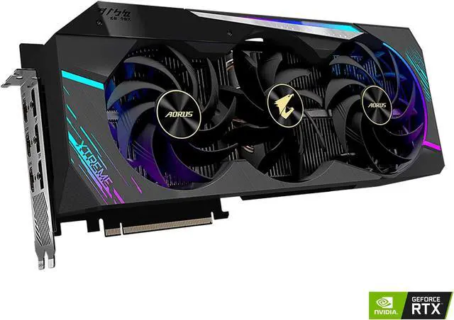 Alt view image 3 of 5 - Gigabyte AORUS GeForce RTX 3080 Xtreme 10G (REV2.0) Graphics Card, Max Covered Cooling, LHR, 10GB 320-bit GDDR6X, GV-N3080AORUS X-10GD REV2.0 Video Card