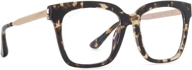 Alt view image 5 of 5 - DIFF Bella Designer Square Computer Blue Light Blocking Glasses Women Oversized, Espresso Tortoise