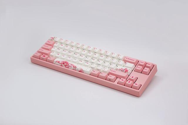 Alt view image 2 of 5 - Varmilo Ducky x Miya Mac Pro Sakura R2 White LED 65% Double Shot PBT Mechanical Keyboard (Cherry MX Blue)