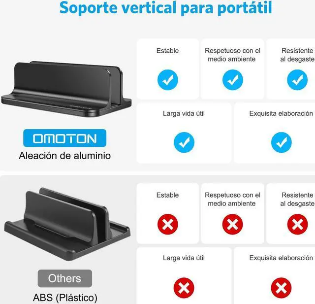 Alt view image 2 of 5 - OMOTON Vertical Laptop Stand Bundle