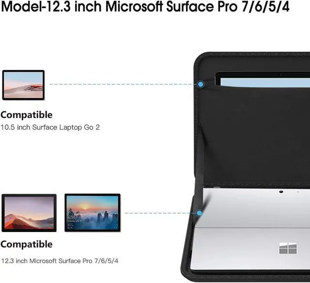 Alt view image 4 of 5 - Smatree Hard Laptop Sleeve Case for 13 inch Microsoft Surface Pro 11/10/9/8/7/6/5/4, for 13 inch Microsoft Surface Pro Copilot+PC, for 10.5 inch Surface Laptop Go 3, Microsoft Surface Pro 8 Case