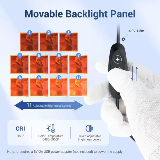 Alt view image 4 of 4 - JJC Negative Film Digitizer for 35mm 120 Format Film, Negative to Digital Converter with 10-Level Brightness LED Backlight & Adjustable Slider Rail for Canon Nikon Sony Olympus DSLR Cameras