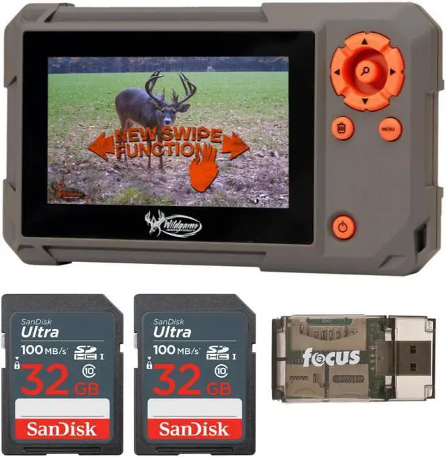 Main image of Wildgame Innovations Trail Pad Swipe SD Card Reader Bundle with 32GB Ultra SDHC UHS-I Memory Card (2-Pack), and All-in-One High Speed Card Reader (4 Items)