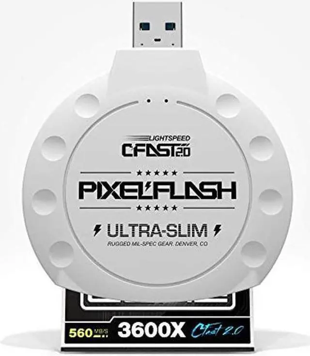 Alt view image 4 of 5 - PixelFlash CFast 2.0 Card Reader (White) - Memory Card Adapter with USB 3.0, 500Mb/s File Transfer, Ultra-Slim & Anti-Slip Rubber Shell, Compatible with Most Brands & OS