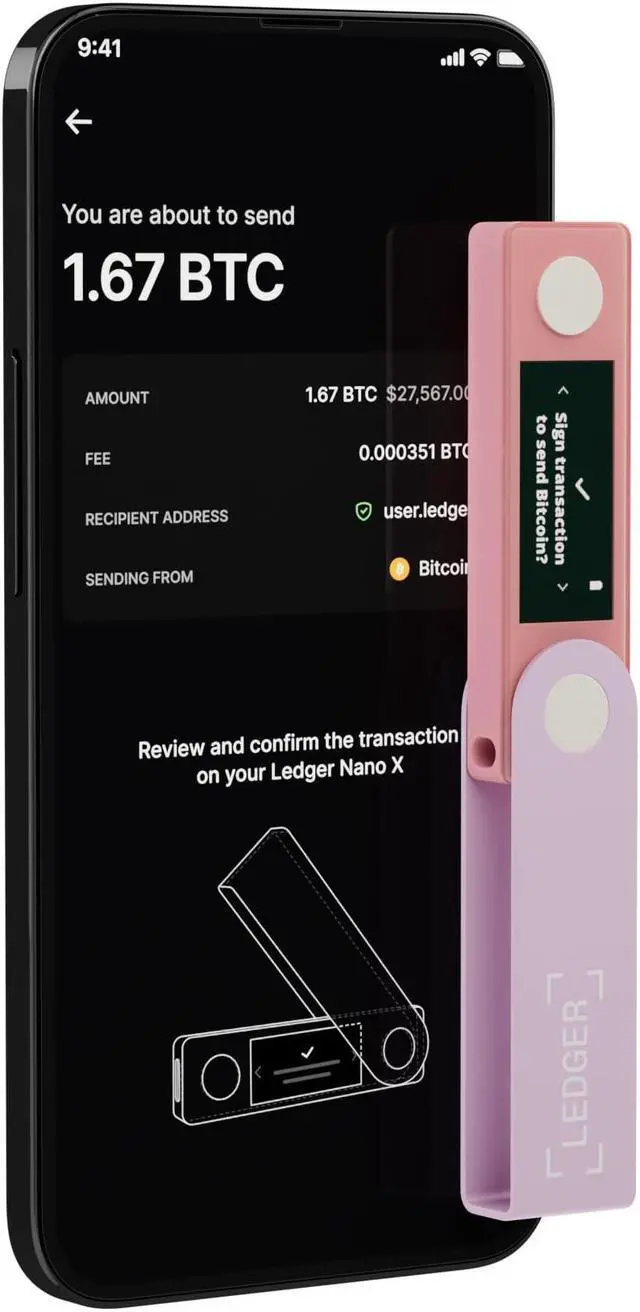 Alt view image 4 of 5 - Ledger Nano X - Secure and manage your crypto & NFTs on-the-go with our Bluetooth-enabled hardware wallet (Pastel Pink)