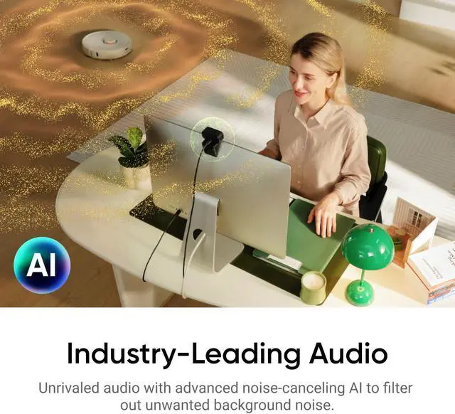 Alt view image 3 of 5 - Insta360 Link 2C - 4K Webcam for PC/Mac, 1/2" Sensor, Auto Framing, HDR, AI Noise-Canceling Mic, Gesture Control for Streaming, Video Calls, Gaming, Works with Zoom, Teams, Twitch & More