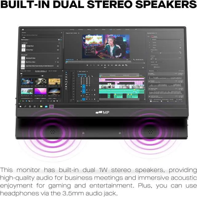 Alt view image 3 of 5 - MP Mobile Pixels Fold Portable Monitor, 15.6 "1080P Full HD Laptop Monitor, Plug and Play USB C/HDMI Travel Monitors with Smart Case for macOS/Windows/Android/Switch