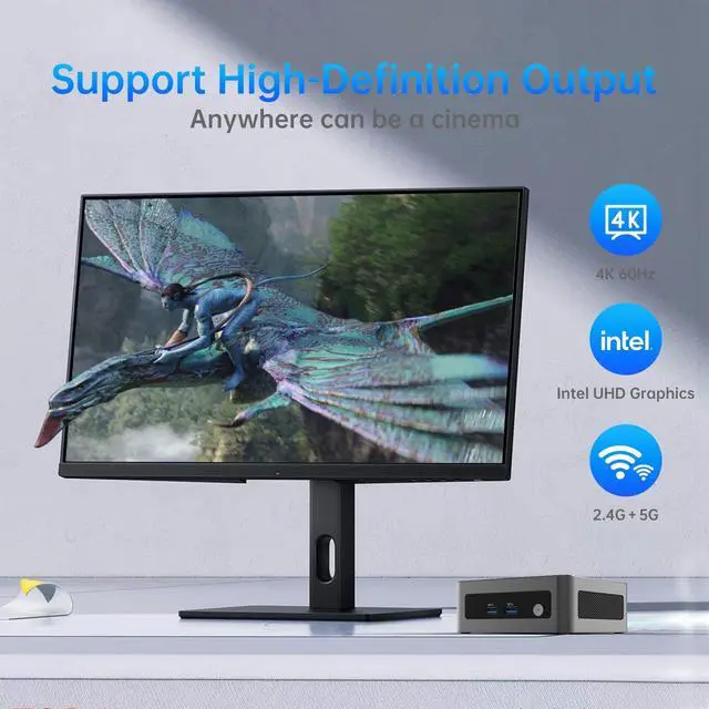 Alt view image 5 of 5 - MOREFINE N100 Mini PC, 12th Gen Alder Lake N100 (Up to 3.4GHz), Mini Computes with 16GB DDR4 RAM & 512GB M.2 NVMe SSD, Small PC Support 4K Dual Display/WiFi 6/BT 5.2/USB3.2/2500Mbps LAN/WOL Home