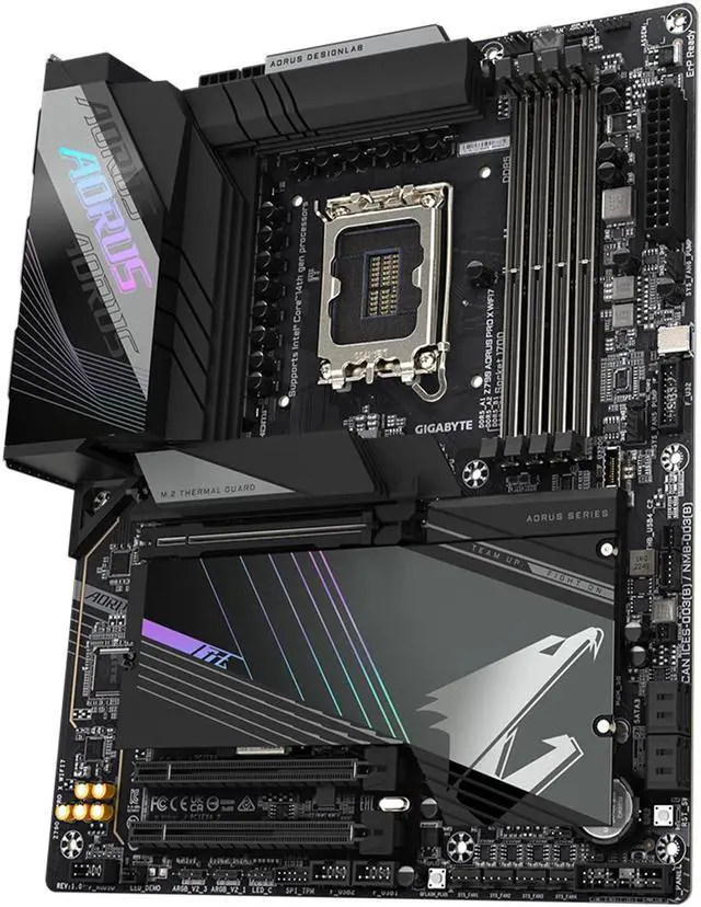 Alt view image 4 of 5 - GIGABYTE Z790 AORUS PRO X WIFI7 LGA 1700 Intel Z790 X ATX Motherboard with DDR5, 5* M.2, PCIe 5.0, USB 3.2 Type-C, Wi-Fi 7, 5GbE LAN, Q-Flash Plus, EZ-Latch Plus