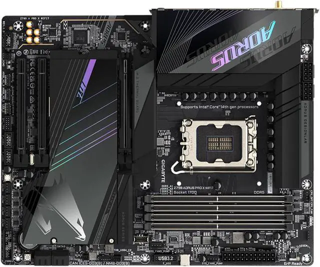 Alt view image 5 of 5 - GIGABYTE Z790 AORUS PRO X WIFI7 LGA 1700 Intel Z790 X ATX Motherboard with DDR5, 5* M.2, PCIe 5.0, USB 3.2 Type-C, Wi-Fi 7, 5GbE LAN, Q-Flash Plus, EZ-Latch Plus