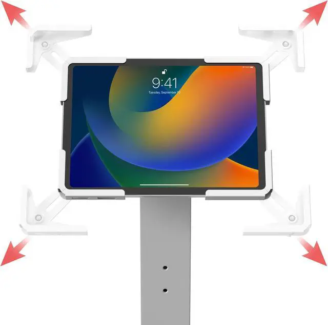 Alt view image 5 of 5 - CTA Digital Thin Profile Floor Stand with Universal Holder for iPad Tablets 9.7" - 12.9" Inches - White - (PAD-CHKSUHW)