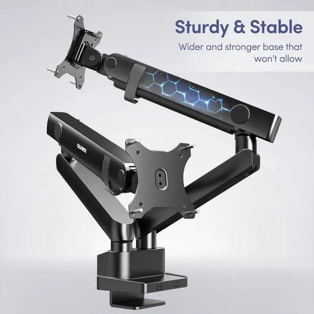 Alt view image 5 of 5 - Dual Monitor Mount for Desk, Heavy Duty Dual Monitor Stand for 17 to 35 inch Ultrawide Monitors Holds 4.4 to 26.4 lbs Screen, Height Adjustable Monitor Arm for Gaming, Home, Office, VESA Mount, Black