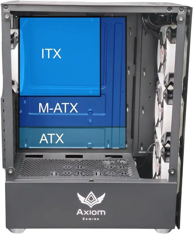 Alt view image 3 of 5 - AXIOM GAMING | Nova Series C013 | ATX Mid-Tower PC Case | Built-in RGB Lighting | Tempered Glass Front & Side Panels | 4 x 120mm RGB Fans Included | Fan Controller with Remote | (Black)