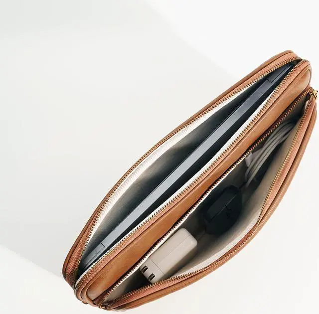 Alt view image 5 of 5 - Benfan Laptop Sleeve Bag 15 Inch Compatible with MacBook Air 15, MacBook Pro 15 A1990 A1707, Surface Laptop 15, New Dell XPS 15 Color Brown