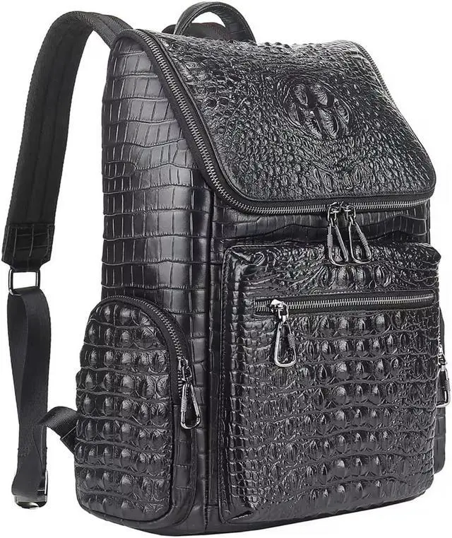 Main image of boshiho Real Leather Laptop Backpack Fashion Travel Bag Daypack for Men (L - Metal Zipper Pull)