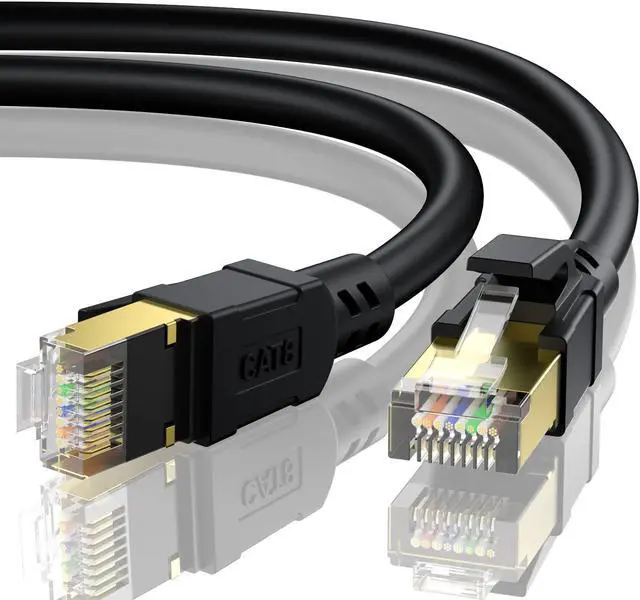 Main image of BUSOHE Cat 8 Ethernet Cable 40FT, High Speed 40Gbps 2000Mhz Cat8 Cable with Gold Plated RJ45 Connector, Heavy Duty LAN Network Internet Cable S/FTP